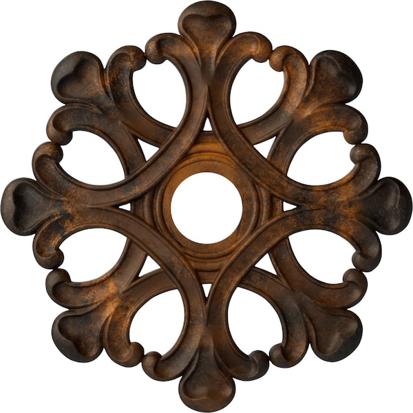 Ekena Millwork Angel Ceiling Medallion (Fits Canopies up to 4 3/8"), Hand-Painted Rust, 20 7/8"OD x 3 5/8"ID x 1"P CM20ANRUS - main